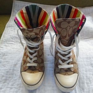 Coach "Bonney" High Top Fold Over Sneakers